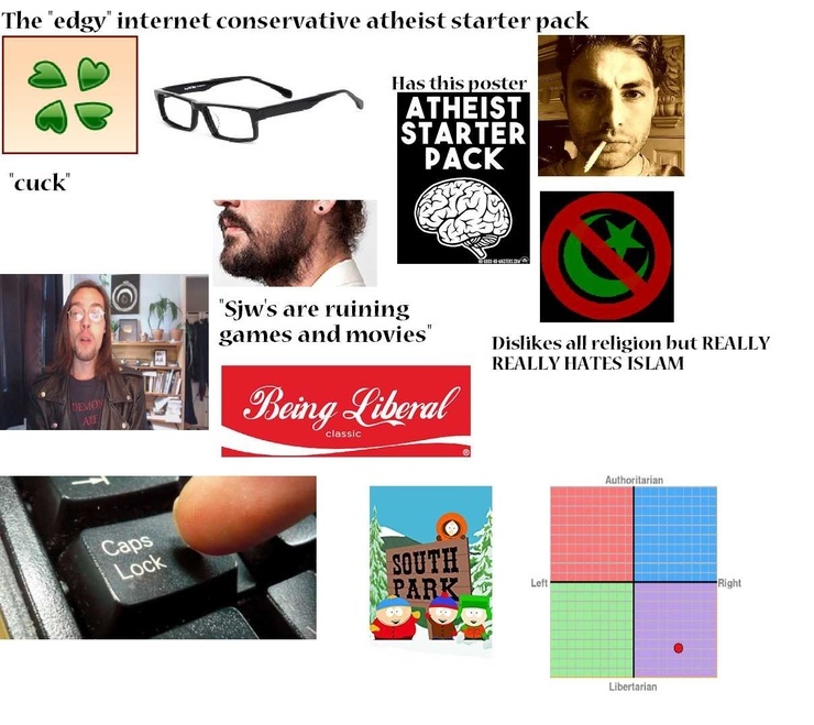 2020. The "edgy" conservative atheist starter pack. 